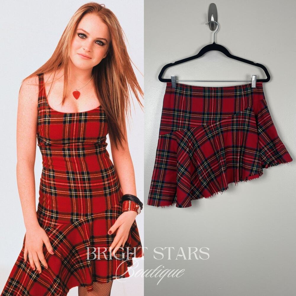 Super Rare Red Plaid Skirt ALT ASO Lindsay Lohan Jamie Lee Curtis Freaky Friday